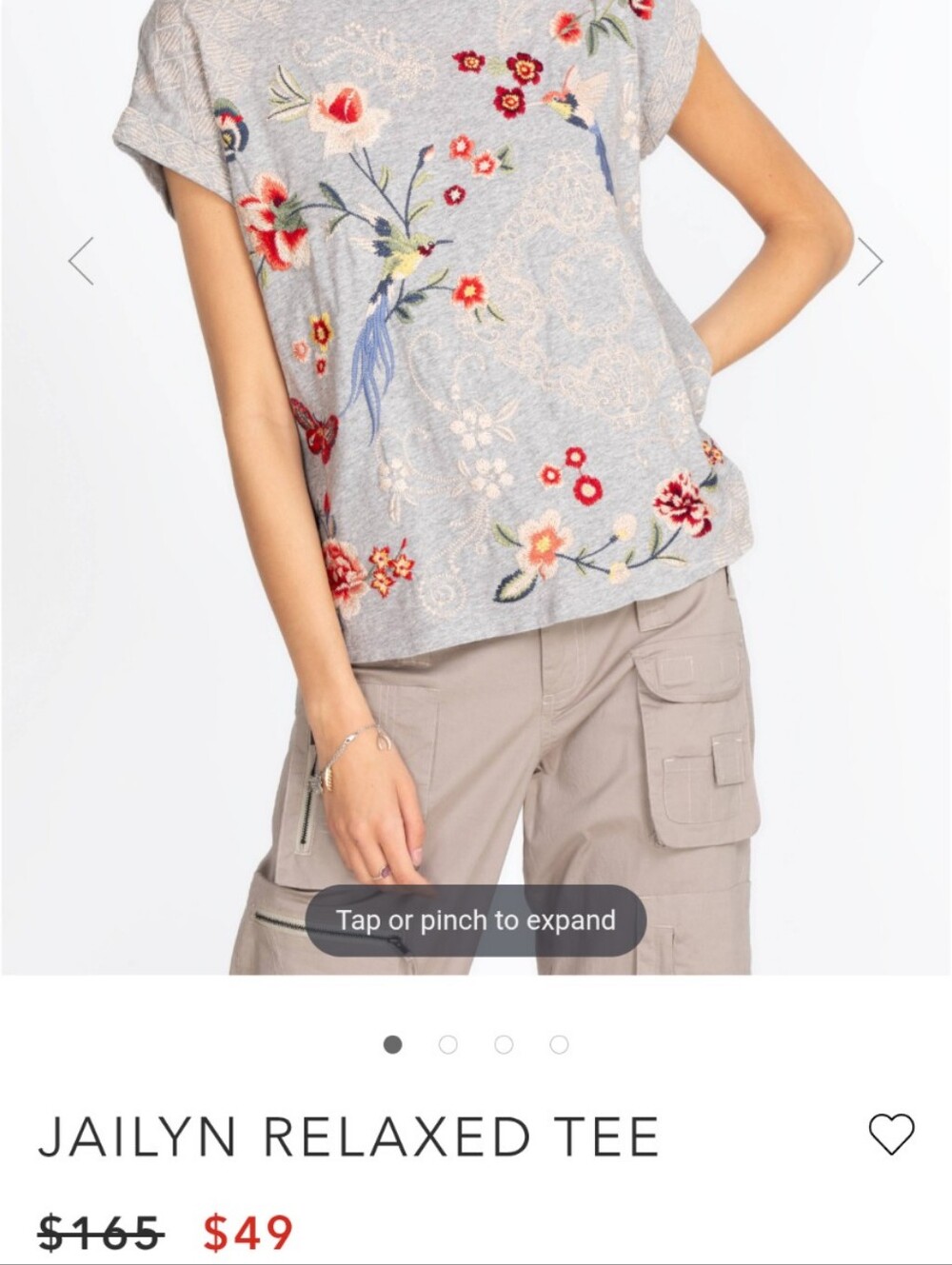 Johnny Was Jailyn Embroidered Relaxed Tee - Picture 8 of 8